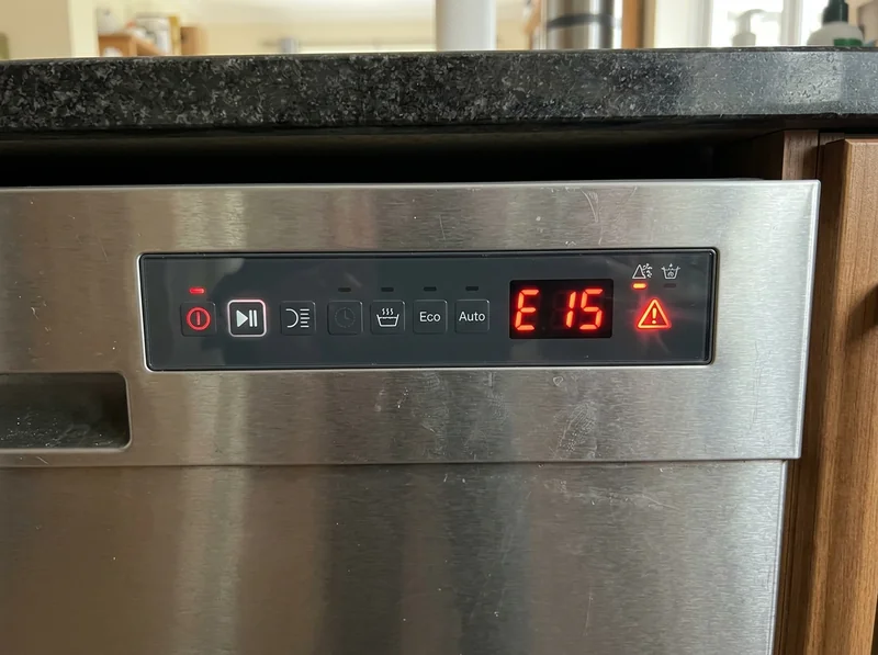 Dishwasher error codes E24 E15 beeping