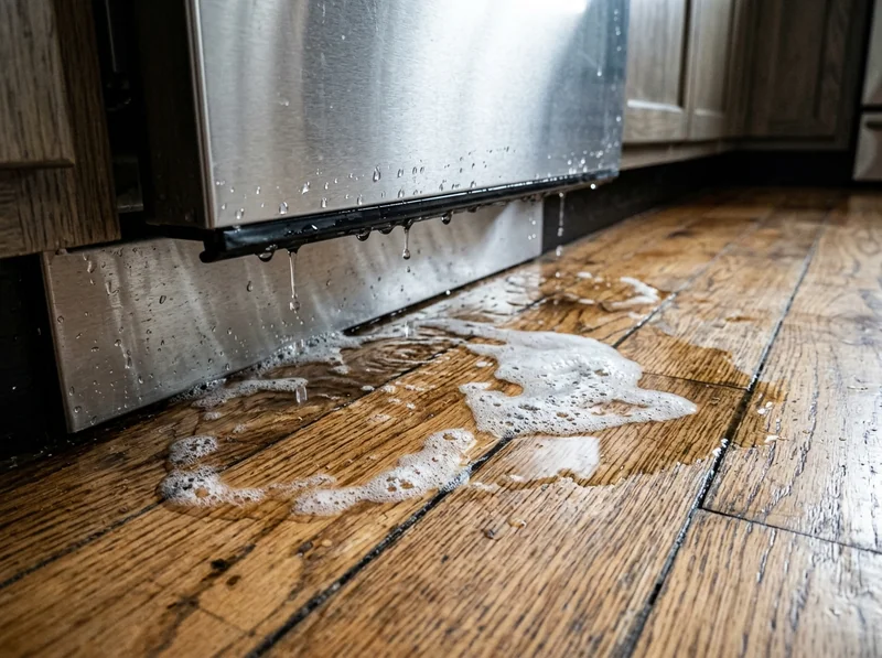 Water leaking from dishwasher door gasket