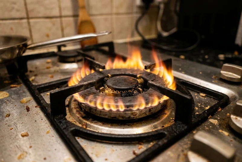 Yellow or weak uneven gas stove flame