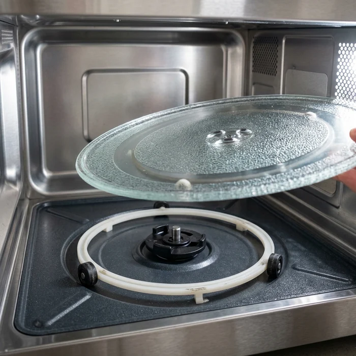 Microwave glass turntable plate not turning