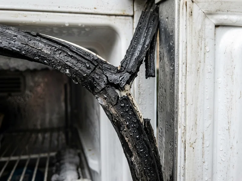 Damaged refrigerator door seal gasket