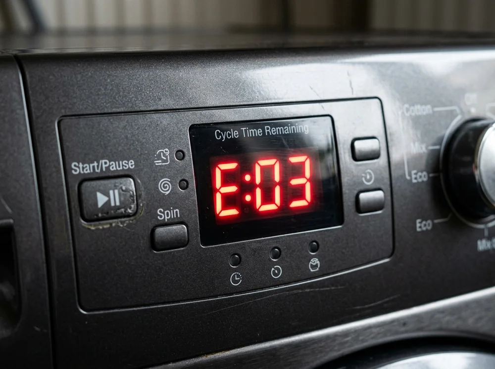 Washing machine digital error code diagnosis